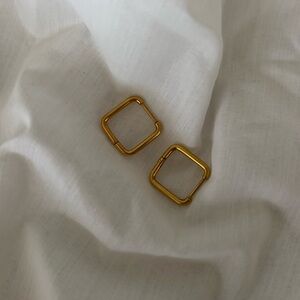 Aldo Stainless Steel Gold Square Earrings